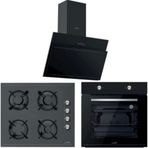 Silverline Luno F6501B02 - L3462B - L335B01 Siyah Ankastre Set