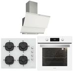Silverline Luno F6501W04 - LC5335W01 - 3462 Beyaz Cam Ankastre Set