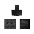 Silverline Siyah 3'lü Cam Ankastre Set (3481 Flam 60+cs5349b01+bo65e1b01) Renksiz