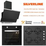 Silverline Siyah Cam Ankastre Set 3420 A++ Enerji Sınıfı 60 cm Gazlı Ocak ve Fırın - Beyaz
