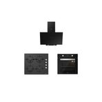 Silverline Siyah Cam Ankastre Set (3481 Flam 60+cs5335b02+bo6502b02)