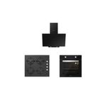Silverline Siyah Cam Ankastre Set (3481 Siyah Flam - Cs5335b01 - Bo6501b01)