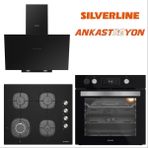 Silverline Siyah Cam Ankastre Set BO65P4B01-CS5629B01-3481 Flam (Buhar ve Airfryer Özellikli Fırın)