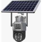 Sim Kartla Çalışan 4g 7.5W Solar Dual Lens 4 Mp Çift Kameralı Gece Görüşlü Kablosuz Kamera