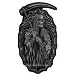 Sim Nakış Azrail ölüm cellat nakış işleme arma patch peç 16×28 cm beyaz
