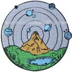 Sim Nakış Montain ve Dış Uzay nakış işleme arma patch 8×8 cm