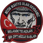 Sim Nakış Mustafa Kemal Atatürk bizim maviye olan sevdamız nakış işleme arma patch peç 9,5x9,5 cm
