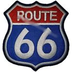 Sim Nakış Route 66 nakış işleme arma patch peç 7,5×8 cm