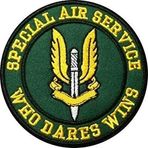 Sim Nakış Special air service who dares wins yeşil nakış işleme arma patch 9×9 cm
