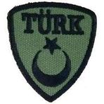 Sim Nakış Türk Bayrak nakış işleme arma patch peç 5,5×6 cm yeşil siyah