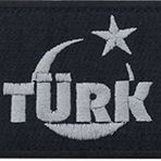 Sim Nakış Türk Bayrak nakış işleme arma patch peç 6×8 cm siyah