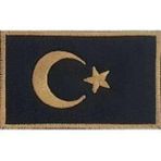 Sim Nakış Turkey Türkiye Türk bayrakları nakış işleme arma patch peç 5x8 cm siyah gold