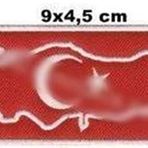 Sim Nakış Türkiye Türk Bayrak nakış işleme arma patch peç 4,5x9 cm