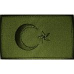 Sim Nakış Türkiye Türk Bayrak Nakış İşleme Arma Peç Haki 8x5 cm CIRT BANTLI