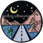 Sim Nakış Yıldızlı Gece Altında Uzun Yol nakış işleme arma patch 8×8 cm