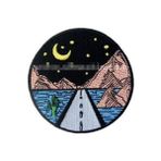 Sim Nakış Yıldızlı Gece Altında Uzun Yol Nakış Işleme Arma Patch Peç
