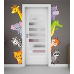 Sim Tasarım Sevimli Hayvanlar Kapı, Dolap Ve Duvar Sticker Seti