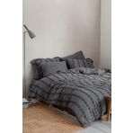 Sima Battal Boy Nevresim Takımı %100 Organik Pamuk Müslin Brodeli Antrasit 240x220 Cm