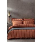 Sima Battal Boy Nevresim Takımı %100 Organik Pamuk Müslin Brodeli Terra 240x220 Cm