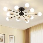 Sima Modern Chander Avize 10'lu - Siyah