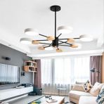 SimaAvize Ahşap Detaylı Hanging Led Avize Beyaz
