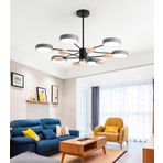 SimaAvize Ahşap Detaylı Hanging Led Avize Gri