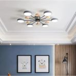 Simaavize Modern Ahşap Detaylı LED Avize-6 - Gri