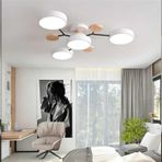 SimaAvize Modern Ahşap Led Avize-Beyaz