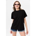 Şimal Kadın Bisiklet Yaka Oversize T-Shirt - XL - Siyah