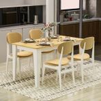Şimal Yemek Masası 120X72 - Beyaz - Safir Meşe