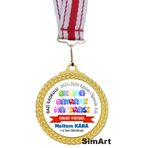 SimArt Design Okuma Bayramı Hatırası Madalyası Okula Ve Isme Özel kırmızı kurdelalı