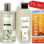 SİMAV Kestane Özlü ve Termal Sulu Kolonya 2'li Set 900ml + Cam 200ml