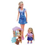 Simba, 105733667, Steffi Love Tavşan Ailesi, Steffi & Evi, Tavşan Kafesi Ve İki Tavşan Figürü Birlikte, 12Cm, 29Cm