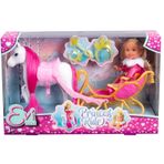 Simba, 105733701, Evi Love Prenses Sürüş Eğlencesi, Prenses Evi ve Özel Kıyafeti, Kış Kızağı & Atı ile Birlikte, Prenses Aksesuarları, 12Cm