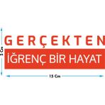 Şimdi Trend Gerçekten Iğrenç Bir Hayat Oto Cam Yazısı 15X5 cm Araba Arkası Sticker Oto Cam Sticker Yazı Modeli - Kırmızı