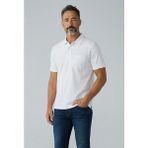 Simenti Erkek Yakalı Cepli Pike Lacoste Kumaş Beyaz Baba Tshirt - 2XL