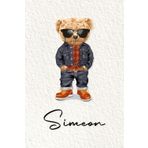 Simeon: Cahier personnalisé avec prénom Simeon | Cadeau d'anniversaire pour enfant, garçon, homme, copain ... | Nounours | 110 pages lignée, Petit Format 6x9 pouces (15,24 x 22,86 cm)