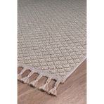 Simerev Halı Bukle Dokuma Ince Saçaklı Salon Mutfak Oturma Odası Halısı Yoluk Antre Çocuk Yatak Odası Kilim Halı - Krem - 160 x 230 cm