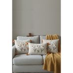 SİMEREV HALI HOME CONSEPT Punch Nakışlı 3 Adet Krem Kumaş Püsküllü Dokuma Kırlent Kılıfı Modern Desen İşlemeli Yastık Kılıf