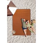 Simerev Halı Plastik Halı Katlanabilir Çift Taraflı Plaj Kamp Piknik Balkon Hasır Mat Savan Karavan Halısı Kilim - 90 x 180 cm - Kahve