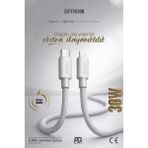 Simex 11 12 13 14 Pro Max Serisi Type-C to Lightning Hızlı Şarj Kablosu, iPhone Şarj Kablosu, Gri, 1 Metre - Beyaz