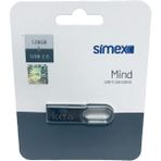 Simex 128GB Mind Secure+ 2.0 Metal USB Flash Bellek - Gri - 128 GB