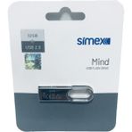 Simex 32GB Mind Secure+ 2.0 Metal USB Flash Bellek - Gri - 32 GB