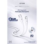 Simex 60W USB-C Samsung İphone Redmi Huawei Uyumlu, Type-C Hızlı Şarj ve Veri Kablosu 1 Metre