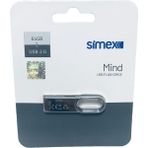 Simex 64GB Mind Secure+ 2.0 Metal USB Flash Bellek - Gri - 64 GB