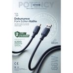 Simex 66W Hızlı Şarj Usb/Type-C Kablo–Samsung, Huawei, Honor, Uyumlu - Soft Silikon, Dayanıklı 1.2M SPK-14