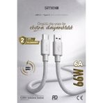 Simex 66W USB to Type-C Süper Hızlı Şarj Kablosu - Samsung, Huawei, Honor, Vivo, Uyumlu Gri, 1 Metre