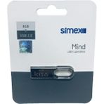 Simex 8gb Mind Secure+ 2.0 Metal USB Flash Bellek - Gri - 8 GB