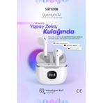 Simex Quantum AI TWS Bluetooth Kulaklık, 42 Saat Pil, Yapay Zeka Destekli 134 Dil Çeviri, - Beyaz