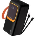 Simex S-35 Giant 50.000 Mah Prime Dijital Göstergeli Fener Hızlı Şarj Çoklu Kablo Powerbank,taşınabilir Şarj Cihazı - Siyah - Turuncu
